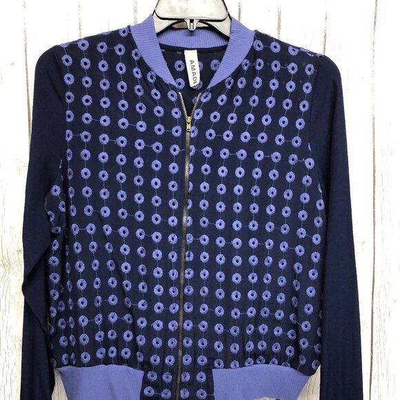 Anthropologie AMADI Navy Jacket Size  0  ** - Picture 1 of 8